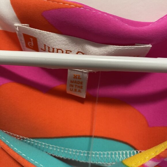 JUDE CONNALLY WOMENS BETH DRESS IN MOD FLORAL IN HOT PINK NWT XL - Picture 2 of 6